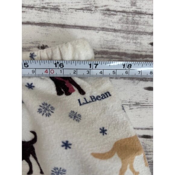 LL Bean Pajama Flannel Pants Medium Dog Lab Christmas Drawstring Waist - Picture 6 of 10